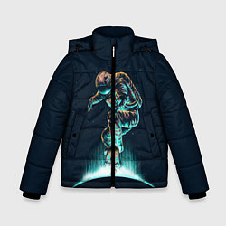 Куртка зимняя для мальчика Планетарный скейтбординг, цвет: 3D-черный