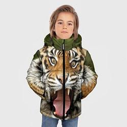 Куртка зимняя для мальчика Удивленный тигр, цвет: 3D-черный — фото 2