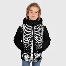 Куртка зимняя для мальчика Floral Skeleton, цвет: 3D-светло-серый — фото 2