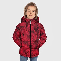Куртка зимняя для мальчика Красные розы, цвет: 3D-черный — фото 2
