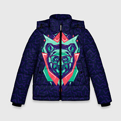 Куртка зимняя для мальчика Hipster Bear, цвет: 3D-черный