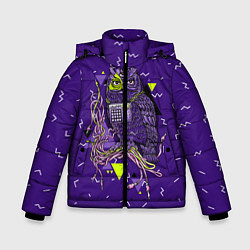 Куртка зимняя для мальчика Сова хипстер, цвет: 3D-черный