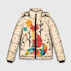 Куртка зимняя для мальчика Осенняя лисичка, цвет: 3D-черный