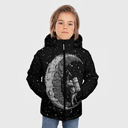 Куртка зимняя для мальчика Лунный шахтер, цвет: 3D-черный — фото 2
