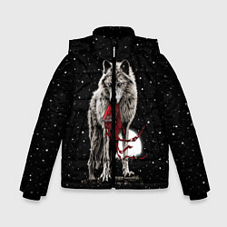 Куртка зимняя для мальчика Серый волк, цвет: 3D-красный