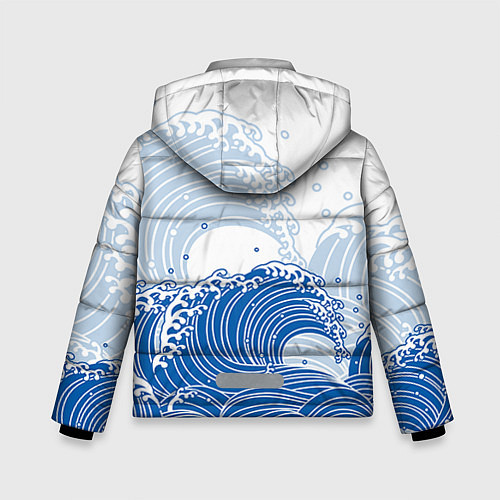Зимняя куртка для мальчика ВМФ: морские волны / 3D-Красный – фото 2