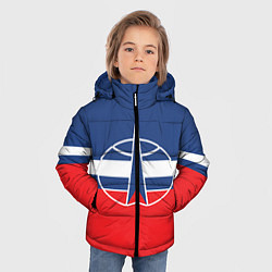 Куртка зимняя для мальчика Флаг космический войск РФ, цвет: 3D-красный — фото 2