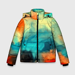 Зимняя куртка для мальчика Разноцветная акварель