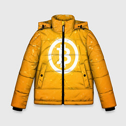 Куртка зимняя для мальчика Bitcoin Orange, цвет: 3D-черный