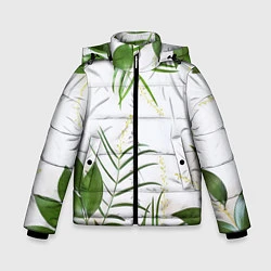 Куртка зимняя для мальчика Растительность, цвет: 3D-черный