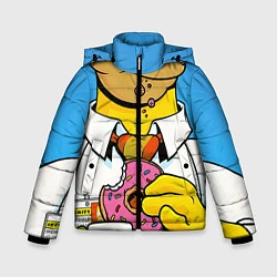 Куртка зимняя для мальчика Homer with donut, цвет: 3D-красный