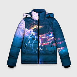 Куртка зимняя для мальчика Извержение вулкана, цвет: 3D-черный