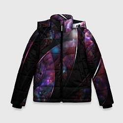 Куртка зимняя для мальчика Фантастическая Абстракция, цвет: 3D-черный