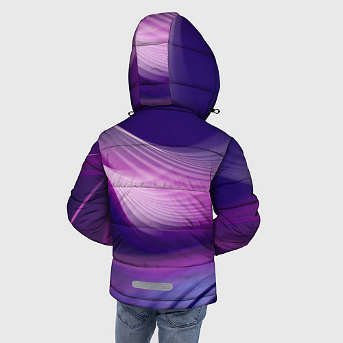 Зимняя куртка для мальчика Фиолетовые Волны / 3D-Светло-серый – фото 4