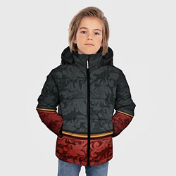 Куртка зимняя для мальчика Узоры Black and Red, цвет: 3D-черный — фото 2