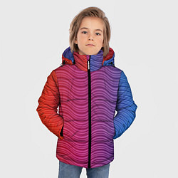 Куртка зимняя для мальчика Цветные волны, цвет: 3D-черный — фото 2