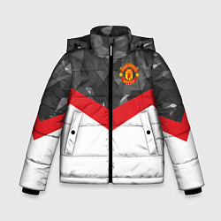 Куртка зимняя для мальчика Man United FC: Grey Polygons, цвет: 3D-светло-серый