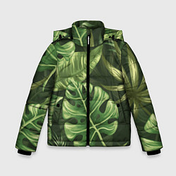 Куртка зимняя для мальчика Доисторический лес, цвет: 3D-черный