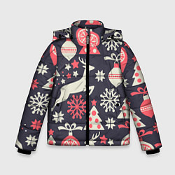Куртка зимняя для мальчика Зимние фантазии, цвет: 3D-черный