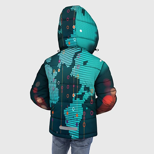 Зимняя куртка для мальчика Watch Dogs 2: Network Hack / 3D-Светло-серый – фото 4