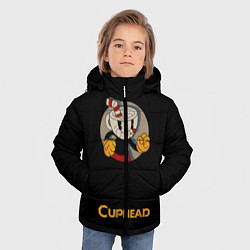 Куртка зимняя для мальчика Cuphead: Black Mugman, цвет: 3D-черный — фото 2