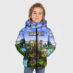 Куртка зимняя для мальчика Майнкрафт: Андрей, цвет: 3D-черный — фото 2
