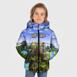 Куртка зимняя для мальчика Майнкрафт: Артур, цвет: 3D-светло-серый — фото 2