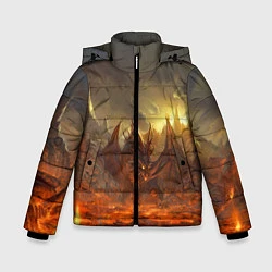 Куртка зимняя для мальчика Linage II: Fire Dragon, цвет: 3D-черный