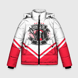 Куртка зимняя для мальчика Победи или умри, цвет: 3D-светло-серый