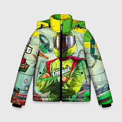 Куртка зимняя для мальчика GTA V: Online Racer, цвет: 3D-светло-серый