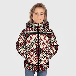Куртка зимняя для мальчика Славянский орнамент цвета 3D-черный — фото 2