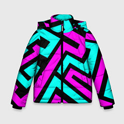 Куртка зимняя для мальчика Maze: Violet & Turquoise, цвет: 3D-черный