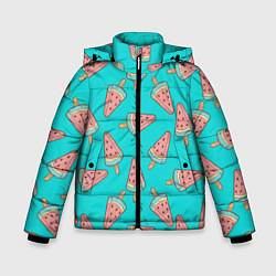 Куртка зимняя для мальчика Стиль арбузного мороженного, цвет: 3D-светло-серый