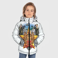 Куртка зимняя для мальчика 100 лет пограничным войскам, цвет: 3D-светло-серый — фото 2
