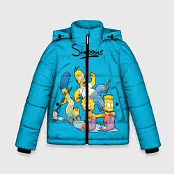Куртка зимняя для мальчика Семейка Симпсонов, цвет: 3D-черный