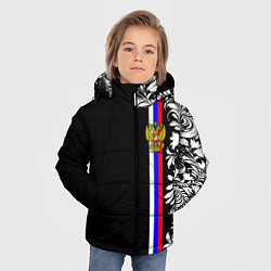 Куртка зимняя для мальчика Россия: цветочная коллекция, цвет: 3D-черный — фото 2