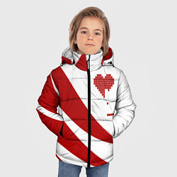 Куртка зимняя для мальчика Игра в сердца, цвет: 3D-красный — фото 2