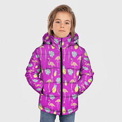 Куртка зимняя для мальчика Тропическое наслаждение, цвет: 3D-черный — фото 2
