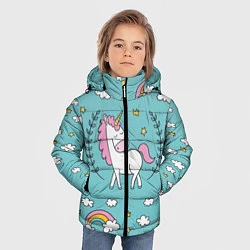Куртка зимняя для мальчика Сказочный единорог, цвет: 3D-черный — фото 2