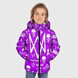 Куртка зимняя для мальчика Watch Dogs 2: Violet Pattern, цвет: 3D-красный — фото 2