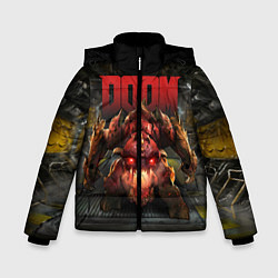 Куртка зимняя для мальчика DOOM: Pinky Monster, цвет: 3D-светло-серый