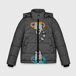 Куртка зимняя для мальчика Кот в Портале, цвет: 3D-черный