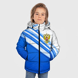Куртка зимняя для мальчика Россия: голубая волна, цвет: 3D-красный — фото 2