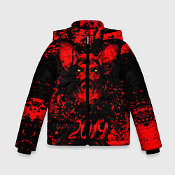 Куртка зимняя для мальчика Адский кабан 2019, цвет: 3D-черный