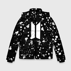 Куртка зимняя для мальчика BTS: White Drops, цвет: 3D-черный
