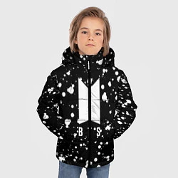 Куртка зимняя для мальчика BTS: White Drops, цвет: 3D-черный — фото 2