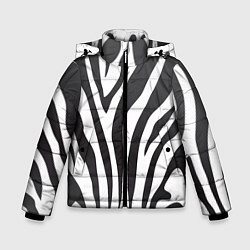 Куртка зимняя для мальчика Африканская зебра, цвет: 3D-черный