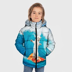 Куртка зимняя для мальчика Кот-серфер, цвет: 3D-черный — фото 2