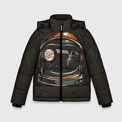 Зимняя куртка для мальчика Космос в шлеме скафандра - планета и спутник