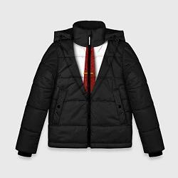 Куртка зимняя для мальчика Агент 47, цвет: 3D-черный